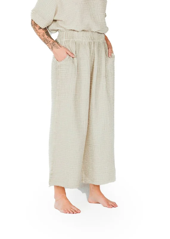 women's satin pantsPokoloko - Crinkle Palazzo Pant