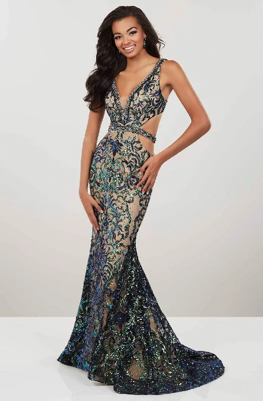 Formal Dress for Charity AwardsPanoply - 14939SC Sleeveless Side Cutout Sequin Mermaid Gown