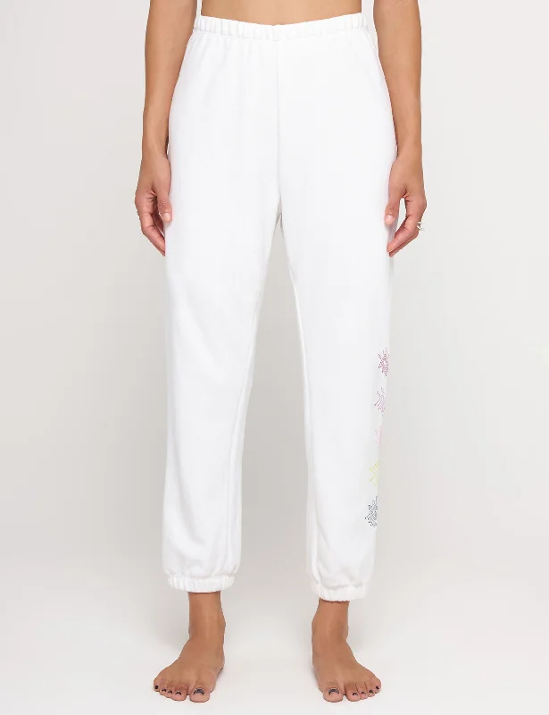 women's designer pantsAll Eyes Luna Sweatpant - White