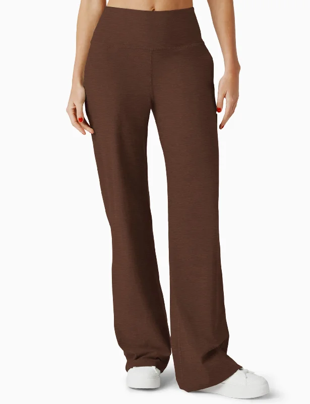 women's elastic waist pantsSpacedye Laid Back Wide Leg Pant - Bold Mocha Heather