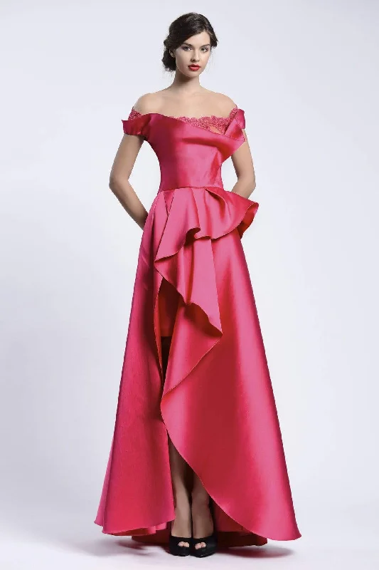 Formal Dress for Beach WeddingsBeside Couture by Gemy - BC 1160SC Asymmetric Peplum Gown