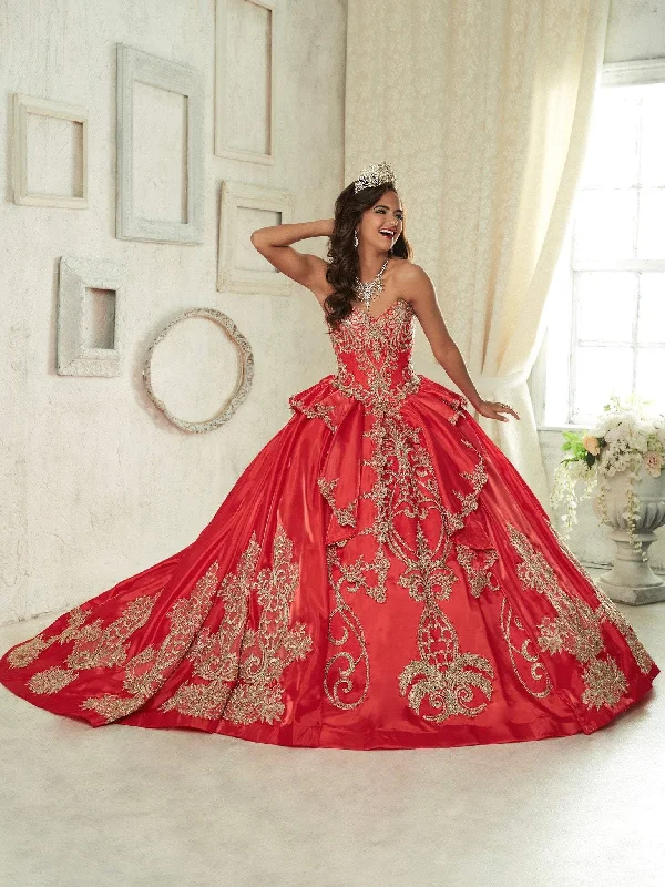 Formal Dress for Polo MatchesQuinceanera Collection - 26842SC Embroided Strapless Ballgown