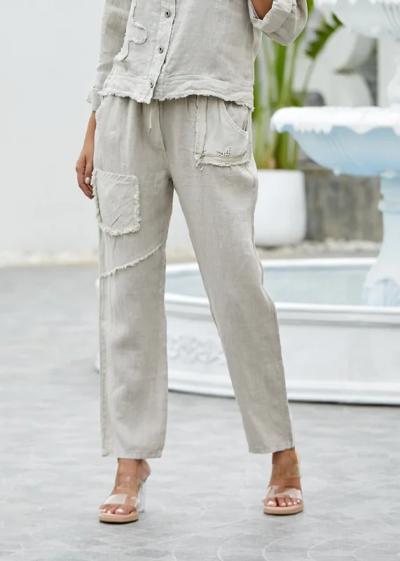 women's low-rise pantsOrange - Elettra's Linen Pant