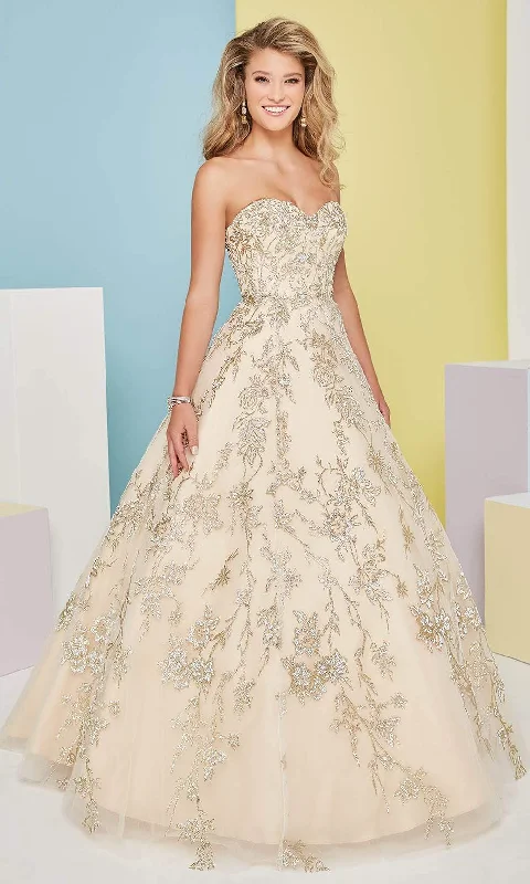 Formal Dress for Beach ThemesTiffany Designs - 16471SC Sweetheart Glitter Print Long Gown