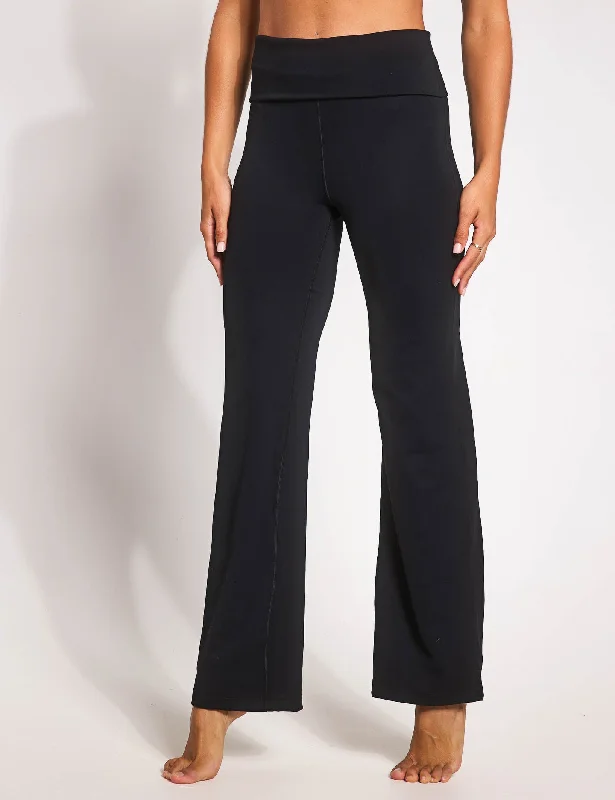 women's bootcut pantsOne Dri-FIT Fold-Over Pants - Black