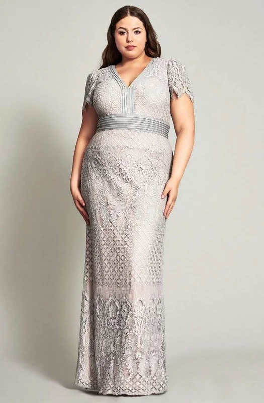 Formal Dress for Bohemian ThemesTadashi Shoji - BGK18238LQ V-Neck Floral Lace Formal Dress