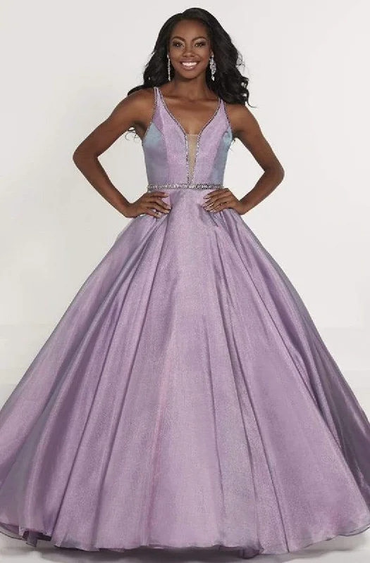 Formal Dress for Sustainable FashionTiffany Designs - 46169SC Deep V-Neck Embellished Ballgown