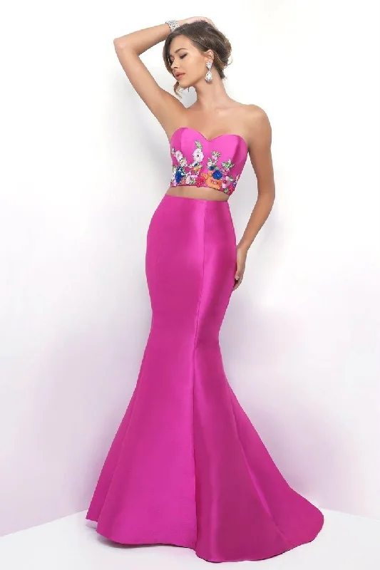 Formal Dress for Bar MitzvahsBlush - 11341SC Embroidered Design Satin Mermaid Gown