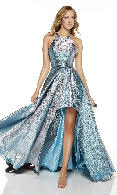 Formal Dress for Horse RacesAlyce Paris - 60714SC Sleeveless Metallic Lame High Low Gown