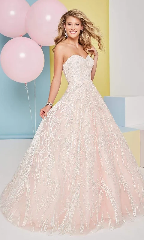 Formal Dress for Church WeddingsTiffany Designs - 16474SC Strapless Sequin Tulle Ballgown