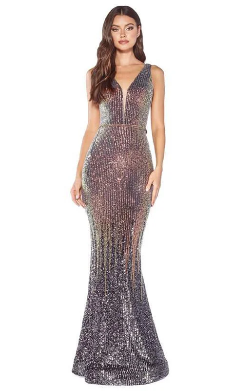 Formal Dress for Ballet PerformancesCinderella Divine - J9273SC Sequined Sleeveless Sheath Gown