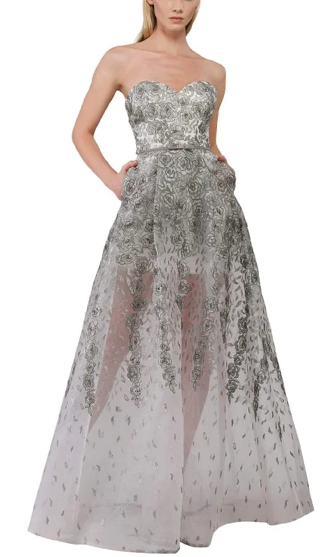 Formal Dress for ConcertsJanique - 17045SC Strapless Floral Embellished A-Line Gown