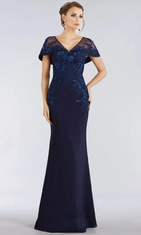 Formal Dress for WeddingsGia Franco - 12955SC Illusion V-Neck Embroidered Long Gown