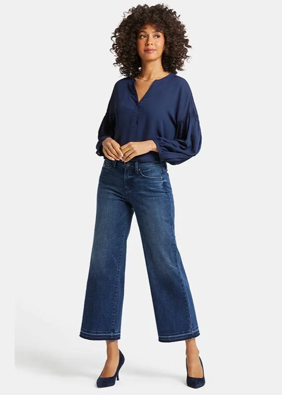 women's floral pantsNYDJ - Teresa Wide Leg Ankle Jeans - Moonlight