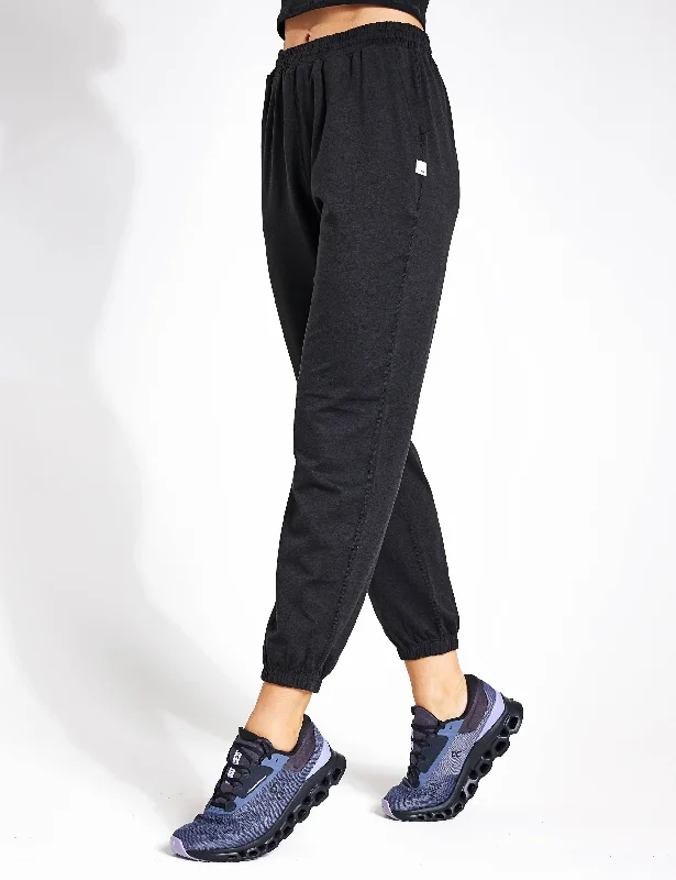 women's high-slung pantsBoyfriend Jogger - Black Heather