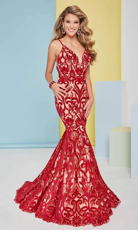 Formal Dress for Small WeddingsTiffany Designs - 16468SC Spaghetti Straps Sequin Long Gown