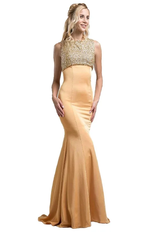 Formal Dress for International EventsCinderella Divine - CB758 Sleeveless Empire Satin Gown