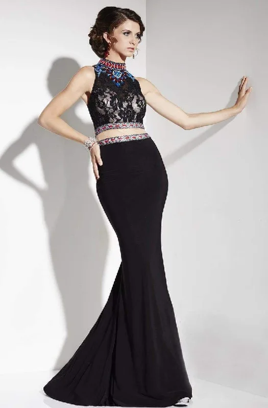 Formal Dress for EveningsStudio 17 - 12577SC High Neck Lace Two Piece Trumpet Gown