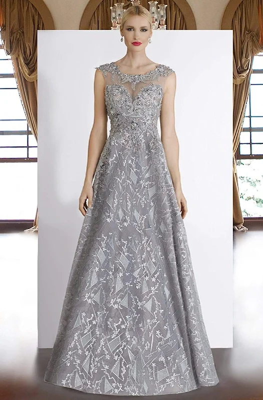 Formal Dress for Academic AwardsJanique - 85124SC Beaded Lace Cap Sleeves A-Line Gown