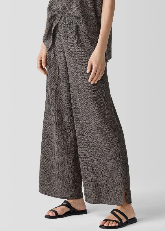 women's running pantsEileen Fisher - Woven Plissé Wide-Leg Pant -SALE