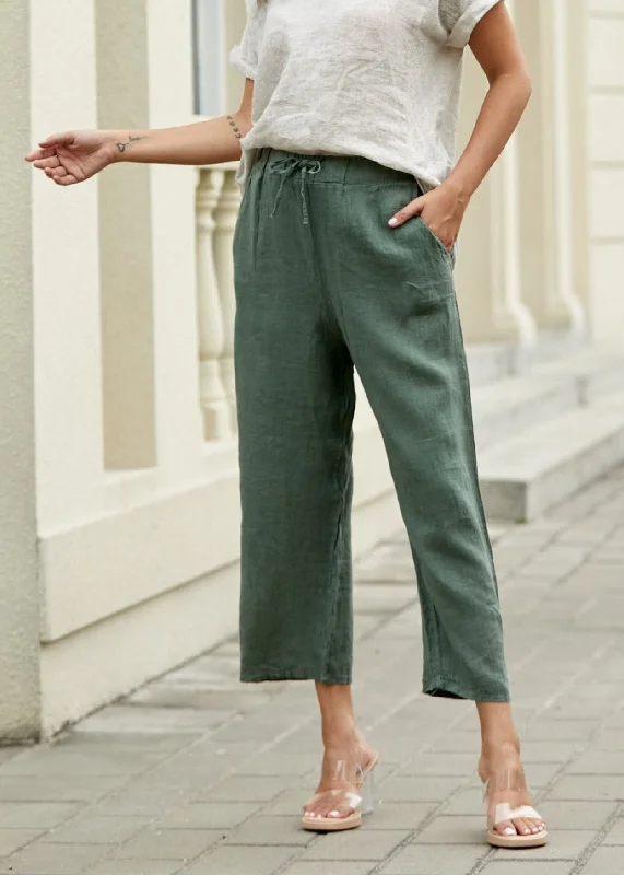 women's high-waisted pantsOrange - Anita's Relaxed Linen Pant