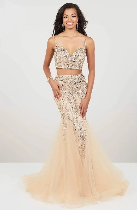 Formal Dress for Science AwardsPanoply - 14958SC Bedazzled Spaghetti Straps Two Piece Gown