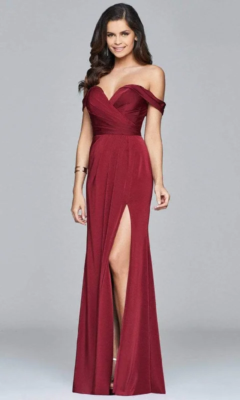 Formal Dress for Talent ShowsFaviana - 8083SC Sweetheart Ruched Sheath Gown With Slit