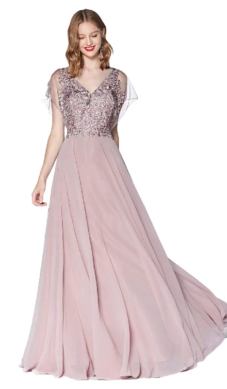 Formal Dress for Holiday PartiesCinderella Divine - CD0135 Glamorous Chiffon Long Gown