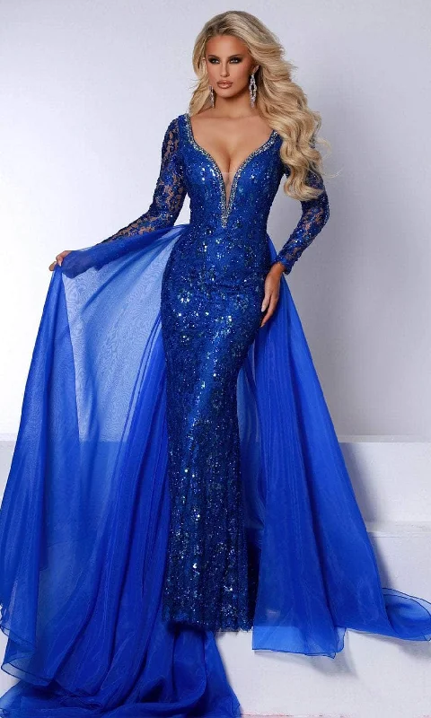 Formal Dress for Art GalleriesJohnathan Kayne 2732 - Lace Gown with Overskirt