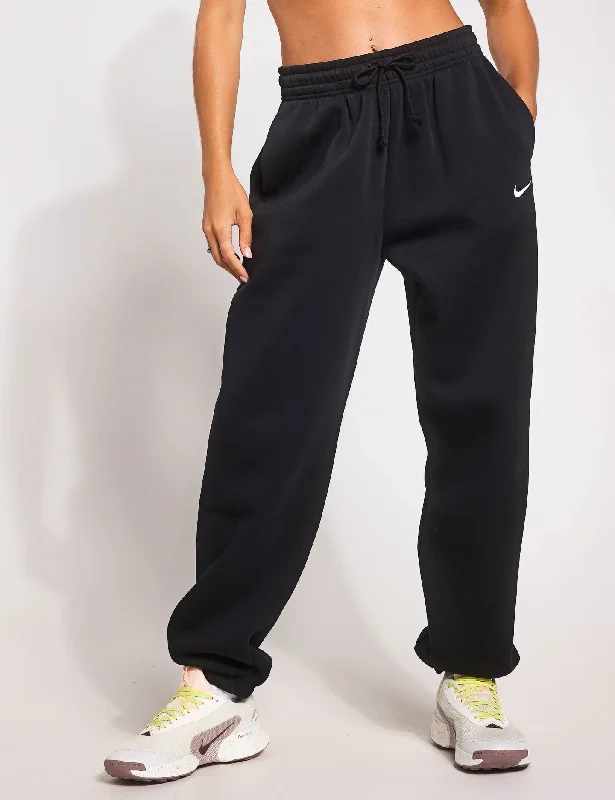 women's petite pantsSportswear Phoenix Fleece Oversized Sweatpants - Black/Sail