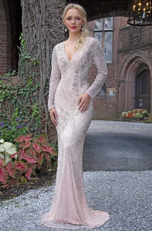 Formal Dress for Rustic ThemesPrimavera Couture - 3189SC Glitter Detailed Long Sleeve Gown