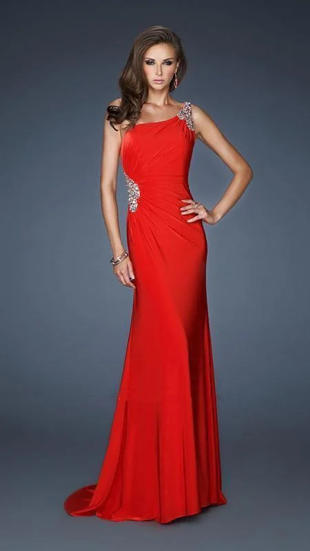 Formal Dress for Formal Day EventsLa Femme Gigi - Asymmetric Sheath Long Gown 18960