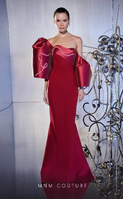 Formal Dress for Black Tie EventsMNM COUTURE E0030 - Puff Sleeve Gown