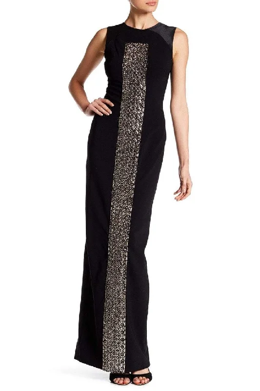 Formal Dress for Bat MitzvahsTheia - 883039SC Jewel Beaded Panel Sheath Gown With Slit