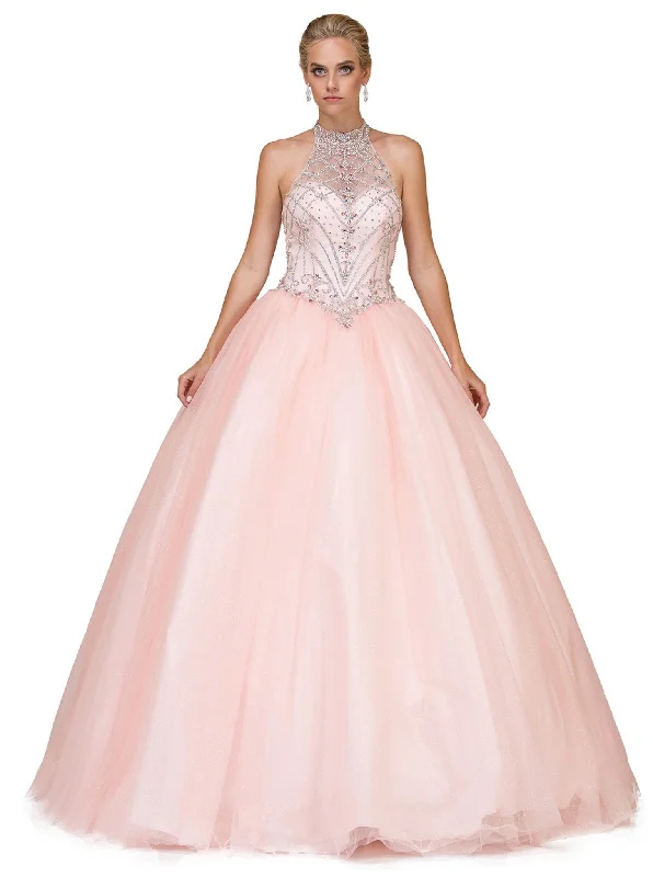 Formal Dress for Awards CeremoniesDancing Queen - Dazzling Halter Ballgown 1197