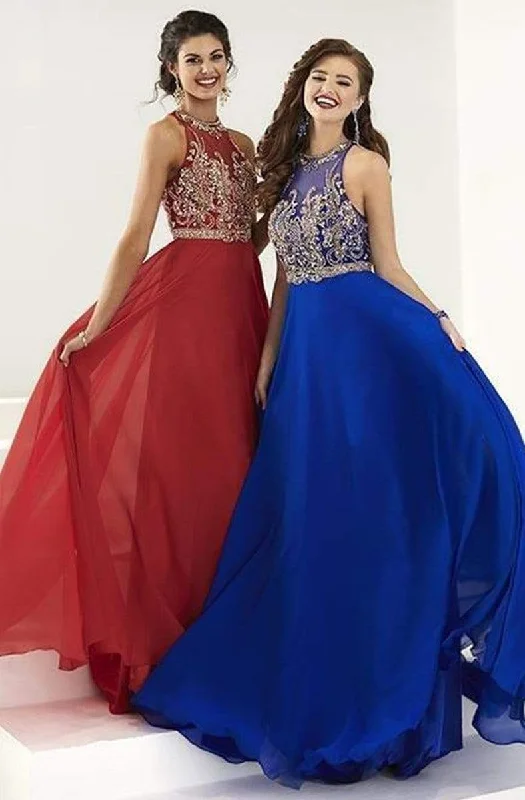 Formal Dress for Creative ThemesTiffany Designs - 16166SC Embellished Bod Chiffon Aline Gown