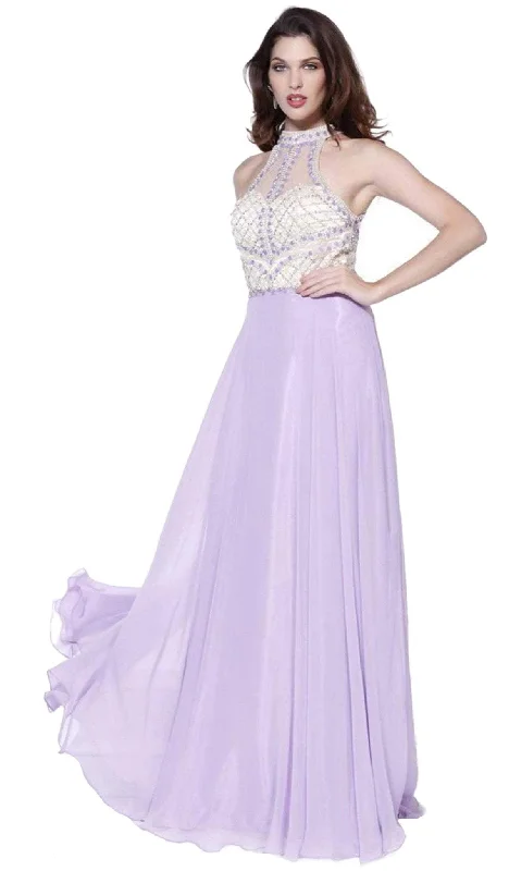 Formal Dress for WeddingsNox Anabel - Beaded Halter Long Gown 8201SC