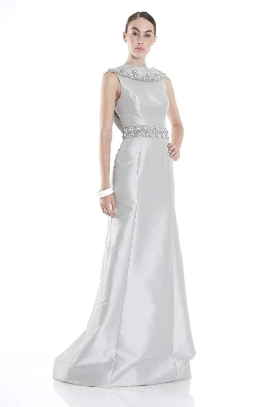 Formal Dress for Black Tie EventsTheia - 881879SC Embellished Collared High Neck A-Line Gown