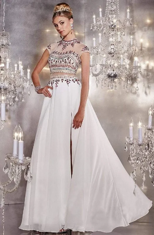 Formal Dress for New Year's EvePanoply - 14751SC Cap Sleeve Embellished A-line Gown