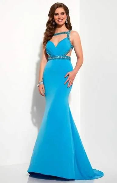 Formal Dress for Bat MitzvahsStudio 17 - 12641SC Beaded Sleeveless Cutout Sheath Gown