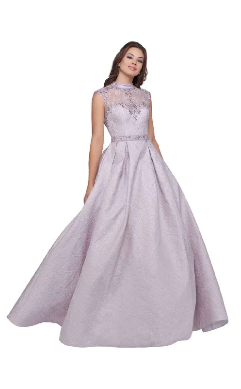 Formal Dress for Cocktail PartiesMac Duggal - Floral Embellished High Neck Ballgown 40885H - 1 pc Lil In Size 12 Available