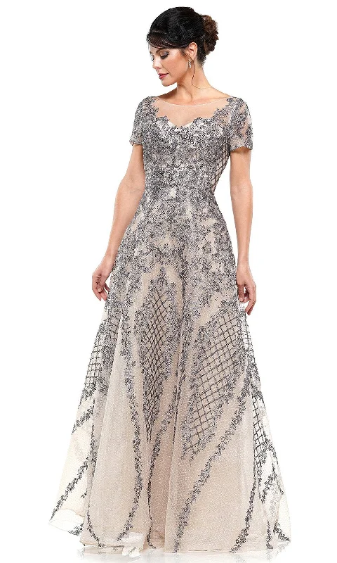 Formal Dress for Civil CeremoniesRina Di Montella - RD2669 Short Sleeve Embellished Bateau Gown