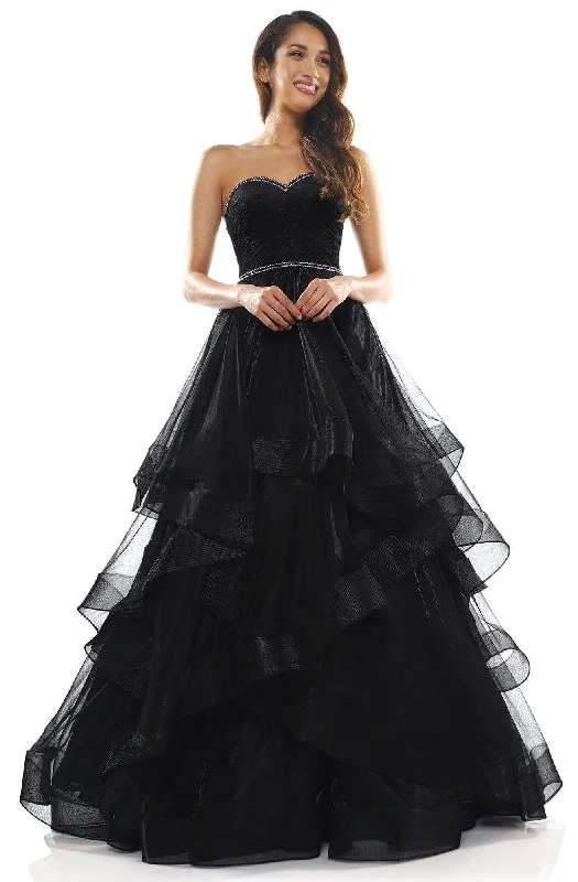 Formal Dress for Civil CeremoniesColors Dress - 2279 Beaded Sweetheart Ruffled A-Line Gown