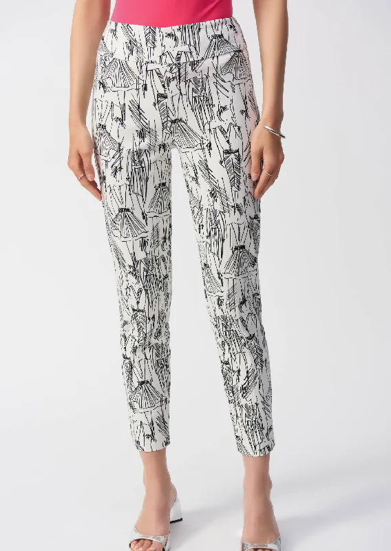 women's sweatpantsJoseph Ribkoff - Millennium Conversational Print Slim Fit Pants