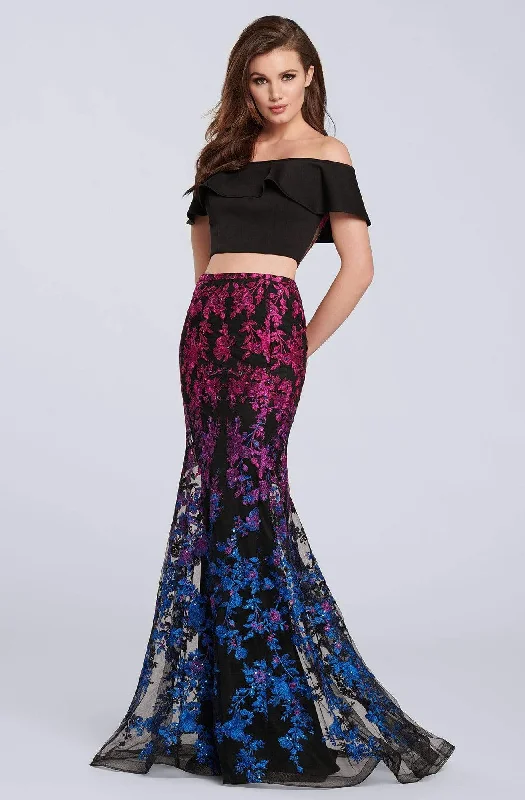 Formal Dress for Formal DancesEllie Wilde - EW119056 Ruffled Off Shoulder Two Piece Gown