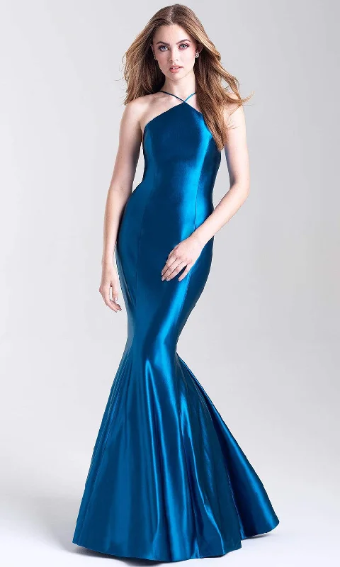 Custom Formal Dress TailorsMadison James - 20-308SC Halter Metallic Mermaid Gown