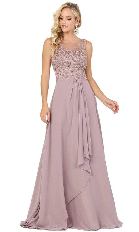 Formal Dress for Modeling AuditionsDancing Queen - Sleeveless Beaded Embroidered Bodice A-Line Gown 2953SC