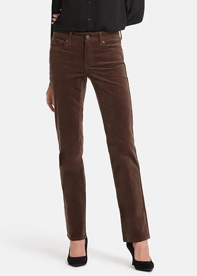 women's spandex pantsNYDJ - Corduroy Marilyn Straight Pants - Coffee Bean