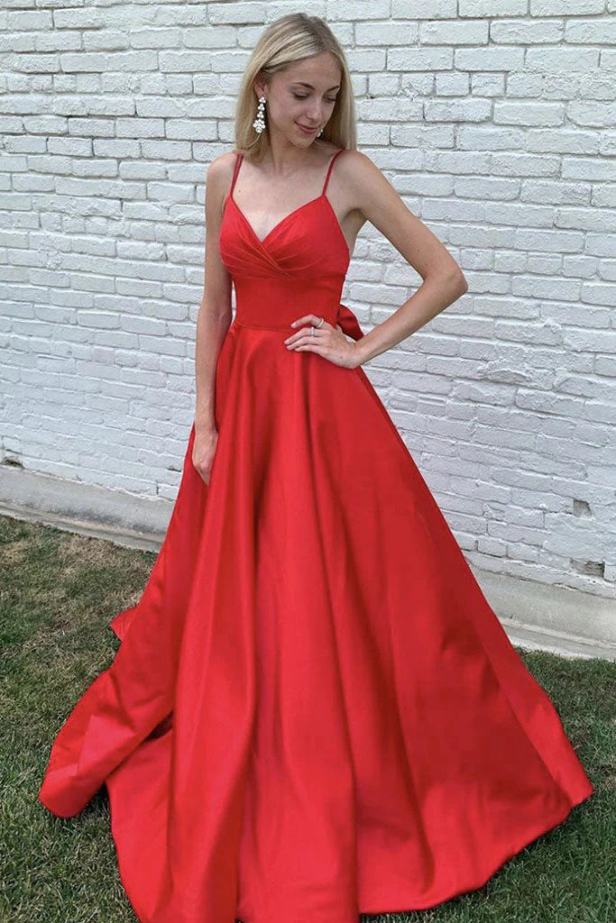 pool party dressesDingJiDress Sexy Long Prom Dresses V Neck Satin Evening Dress