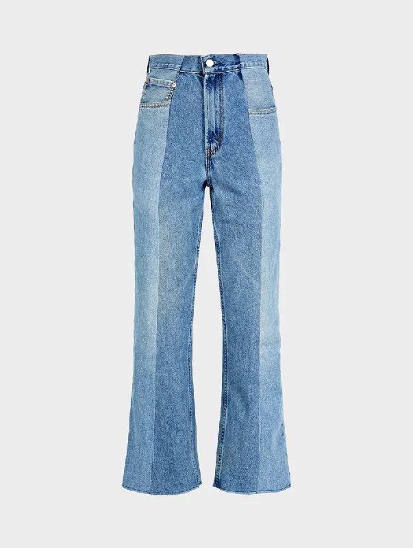 women's denim jeans for a bohemian lookFlare Jean Light/Mid Blue